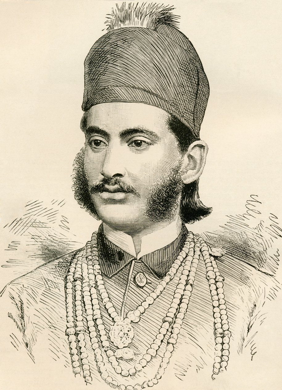 महबूब अली खान, आसफ जाह VI, जीटी बेट्टनी द्वारा &39;द वर्ल्ड इनहेबिटेंट्स&39; से, 1888 प्रकाशित द्वारा अंग्रेजी स्कूल