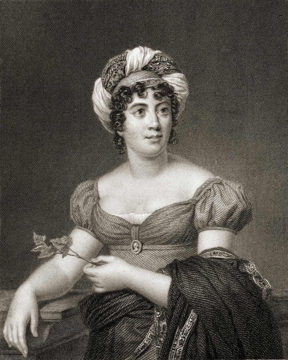 Mme de Stael, 1833 में प्रकाशित &39;द गैलरी ऑफ पोर्ट्रेट्स&39; से द्वारा अंग्रेजी स्कूल