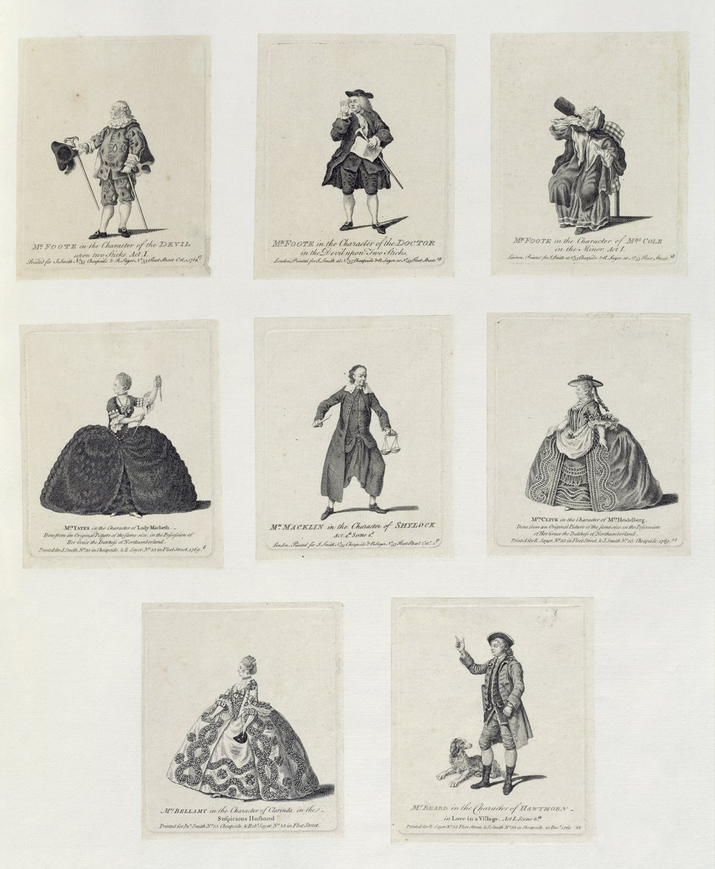 डेविल ऑन द डेविल अप टू स्टिक्स (एक्ट I) में मिस्टर फूट ऑफ द डेविल डेविल ऑन टू स्टिक में डॉक्टर के चरित्र में श्री फूटे; मिस्टर कोल (ए) में मिसेज कोल के चरित्र में श्री फूटे द्वारा अंग्रेजी स्कूल