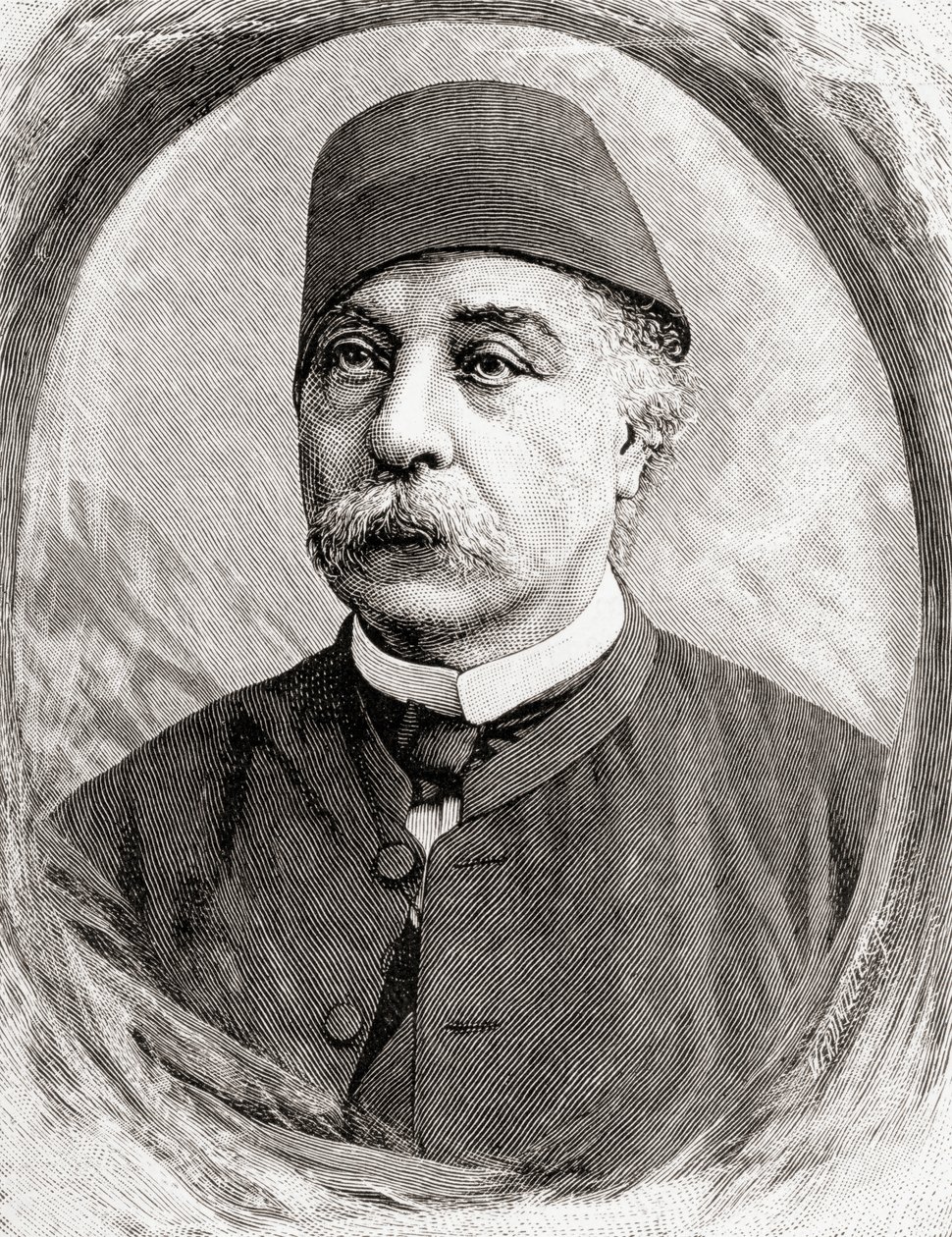 नुबर पाशा, 1890 (लकड़ी की नक्काशी) द्वारा अंग्रेजी स्कूल