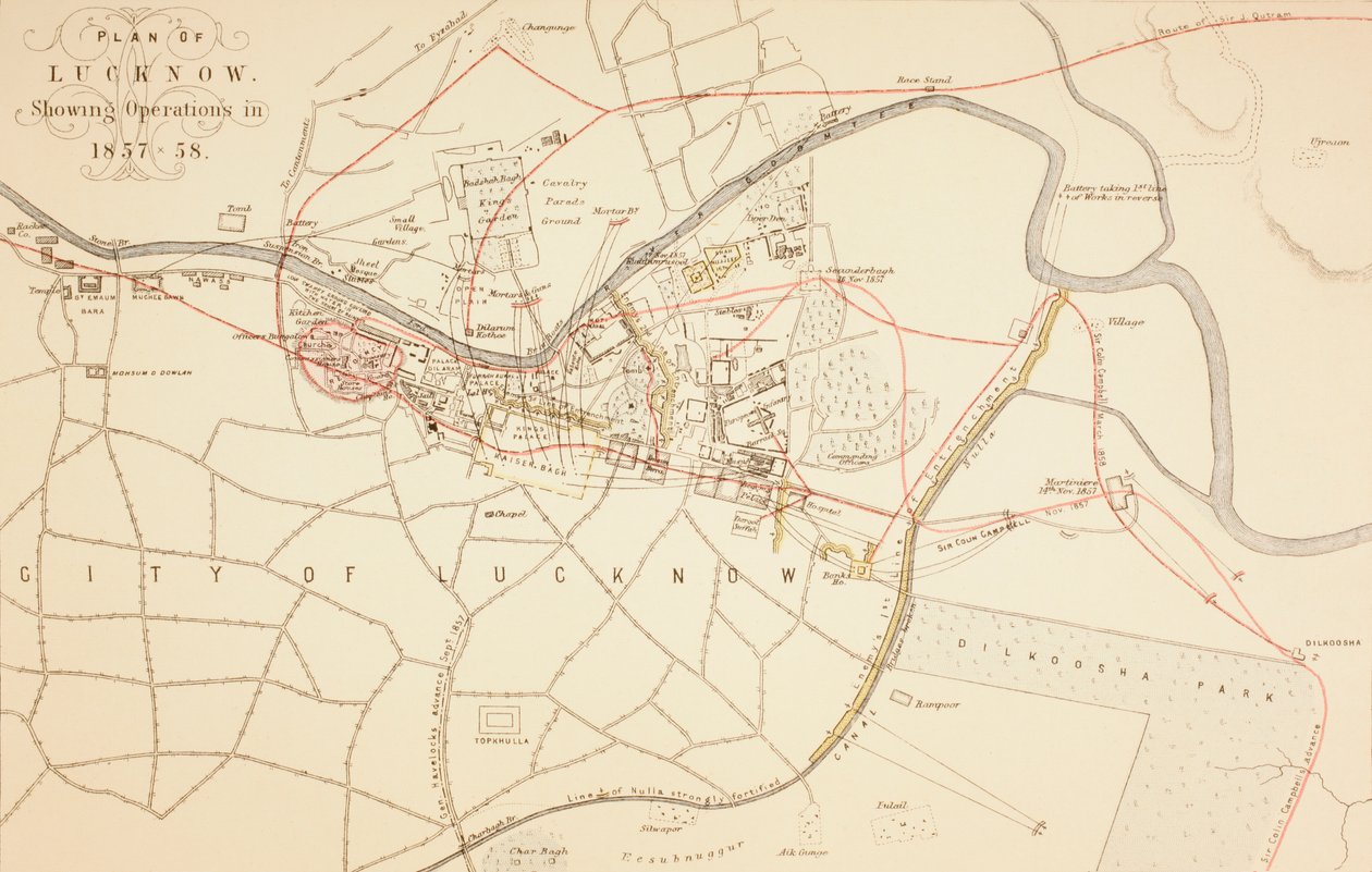 लखनऊ की योजना, 1883 द्वारा अंग्रेजी स्कूल