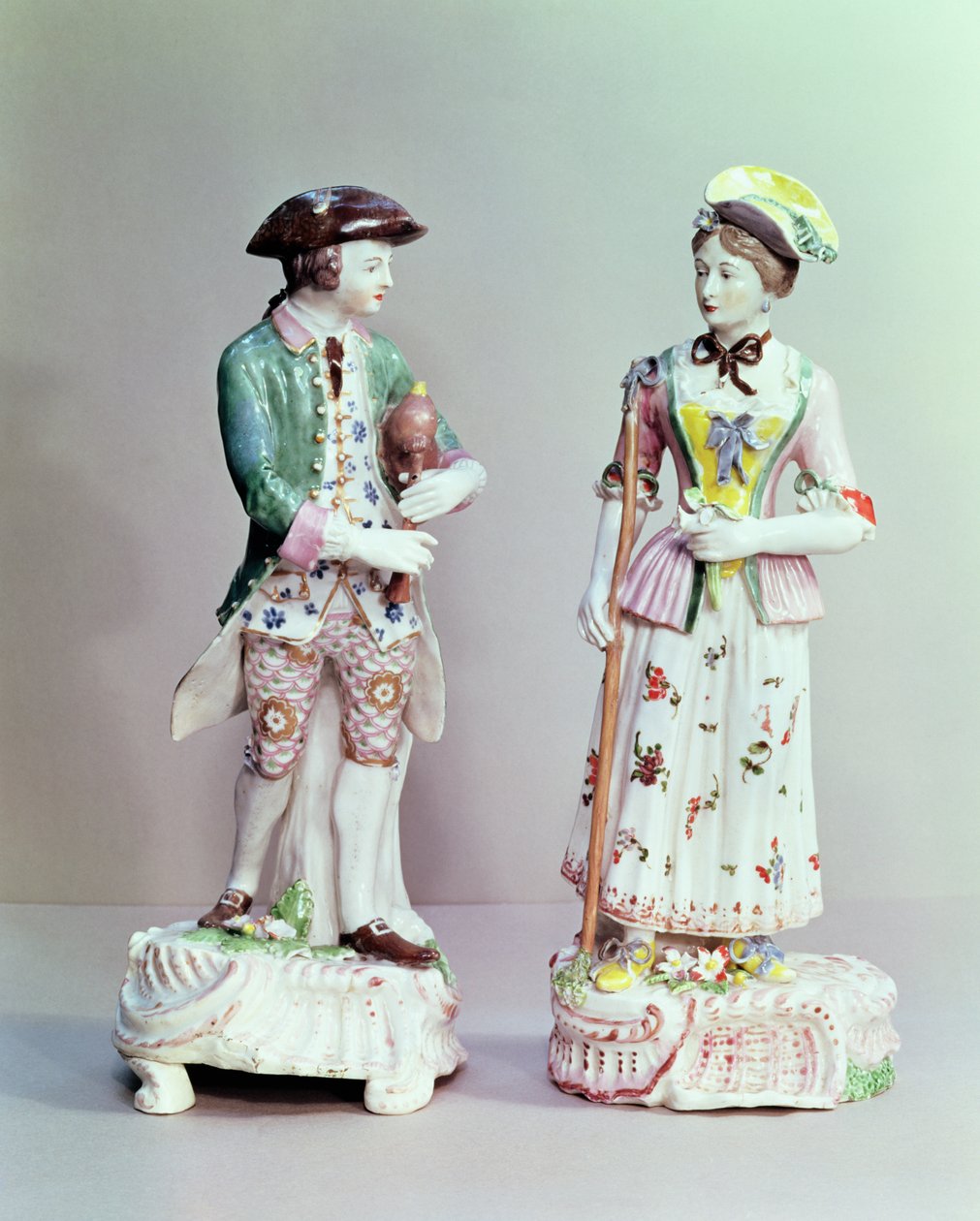 प्लायमाउथ चीनी मिट्टी के बरतन चरवाहे और चरवाहा, c.1770 (चीनी मिट्टी के बरतन) द्वारा अंग्रेजी स्कूल