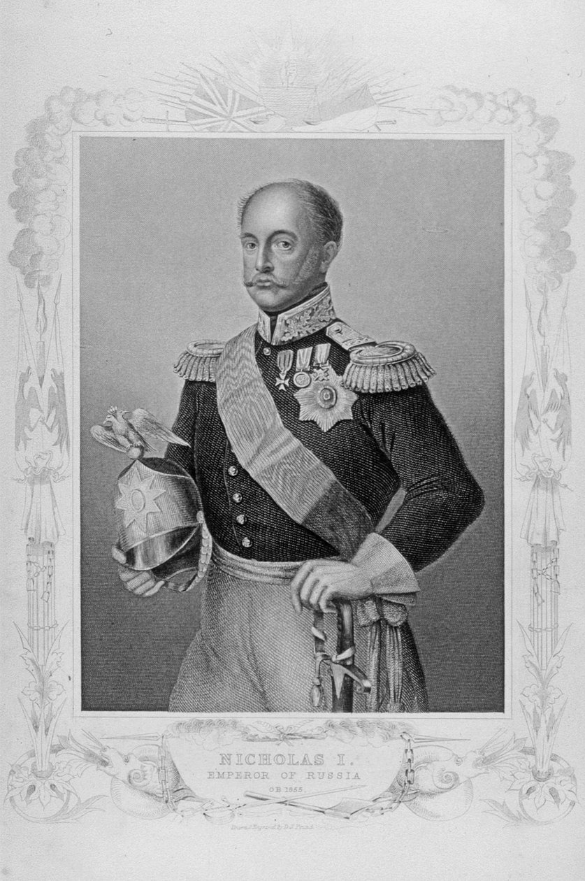 रूस के सम्राट निकोलस I का पोर्ट्रेट, (1796-1855) द्वारा अंग्रेजी स्कूल