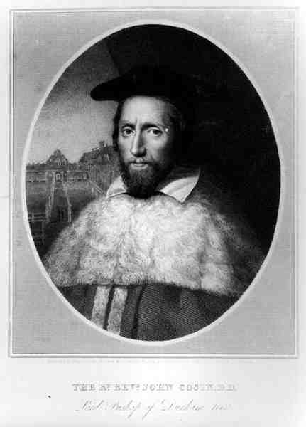 आरटी रेवरेंड जॉन कॉसिन (1594-1672) का पोर्ट्रेट, ड्यूरहम 1660 का लॉर्ड बिशप, एडवर्ड स्क्रिपन (1775-1841), 1815 द्वारा उत्कीर्ण द्वारा अंग्रेजी स्कूल