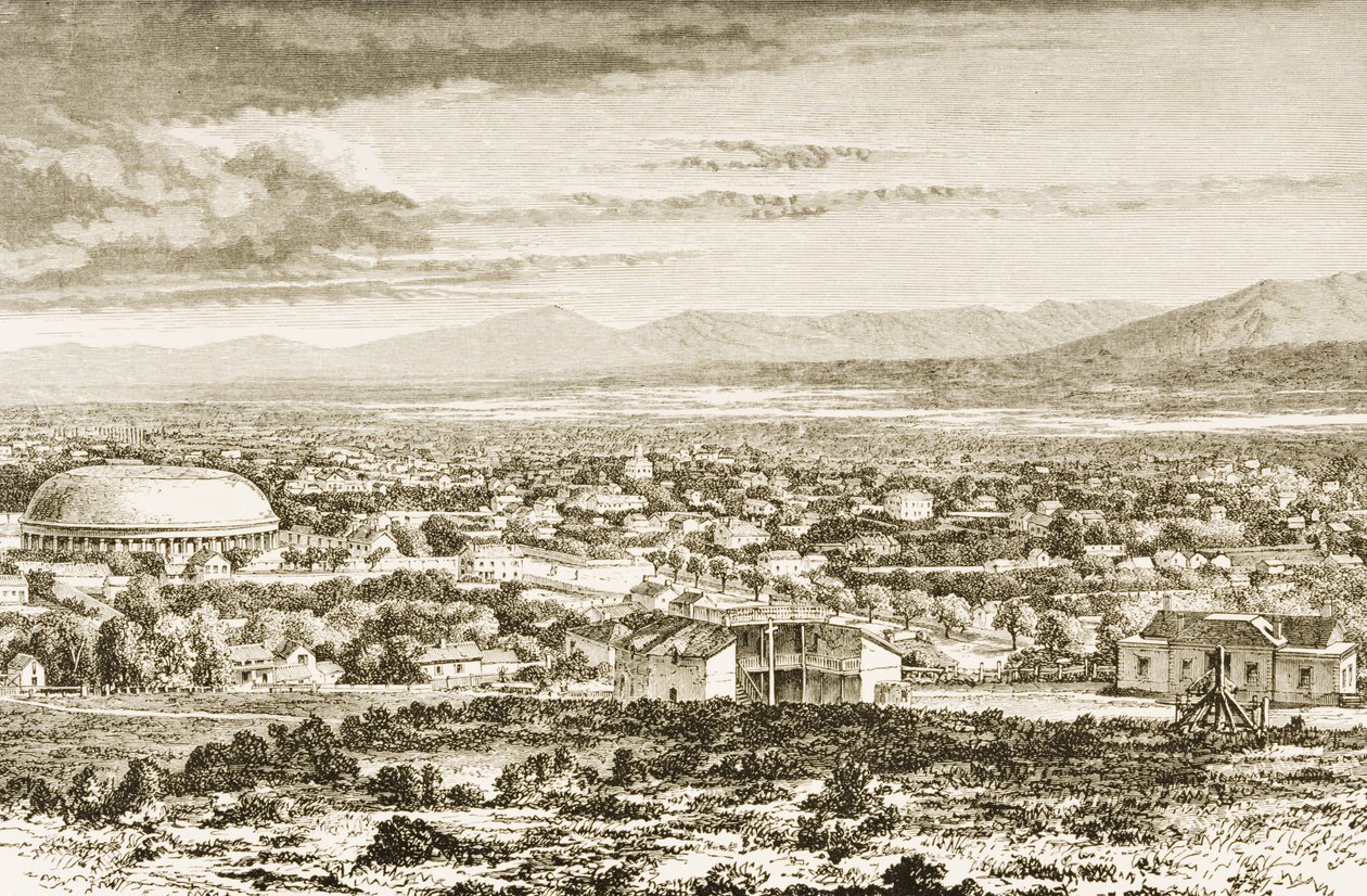द अमेरिकन ट्रैक् स सोसायटी द्वारा 1876 में प्रकाशित &39;अमेरिकन पिक्चर्स&39; से c.1870 में साल्ट लेक सिटी द्वारा अंग्रेजी स्कूल