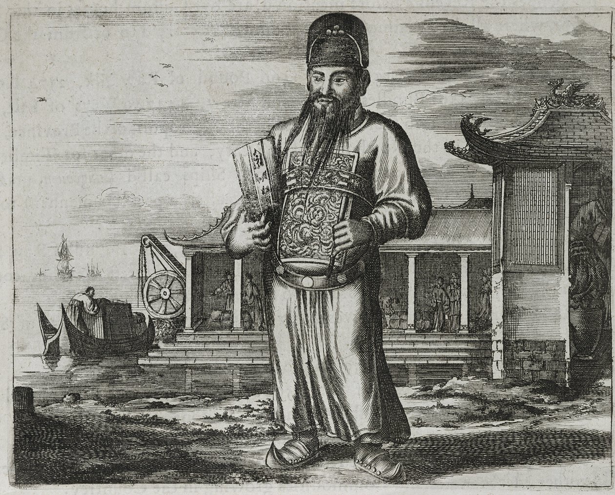 वरिष्ठ सिविल सेवक एकत्रित कर, चीन के दूतावासों के वर्णन से दृष्टांत, 1690 द्वारा अंग्रेजी स्कूल