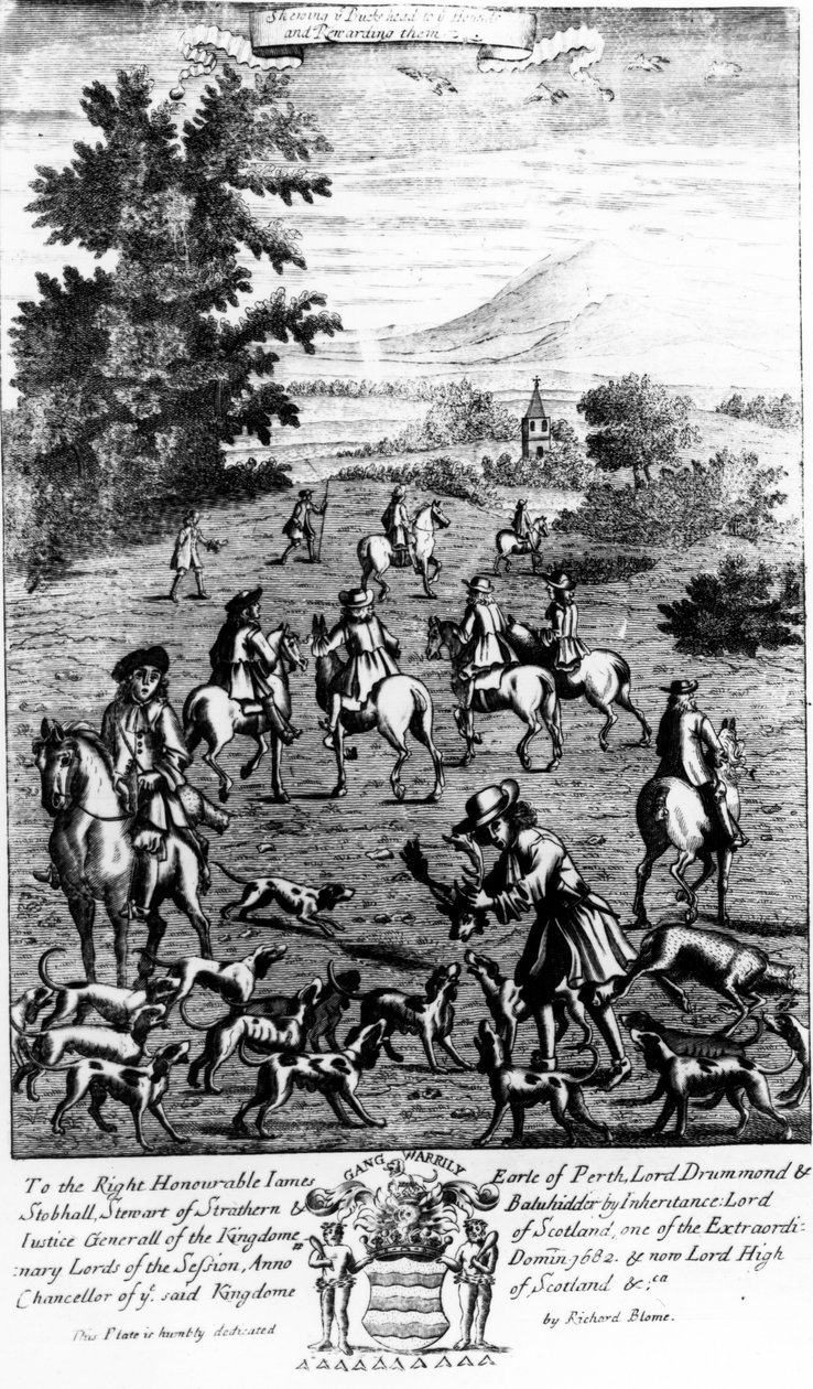 रिचर्ड बोम द्वारा प्रकाशित &39;द जेंटलमैन रिक्रिएशन&39; से, 1648 में बकी को सिर दिखाना द्वारा अंग्रेजी स्कूल