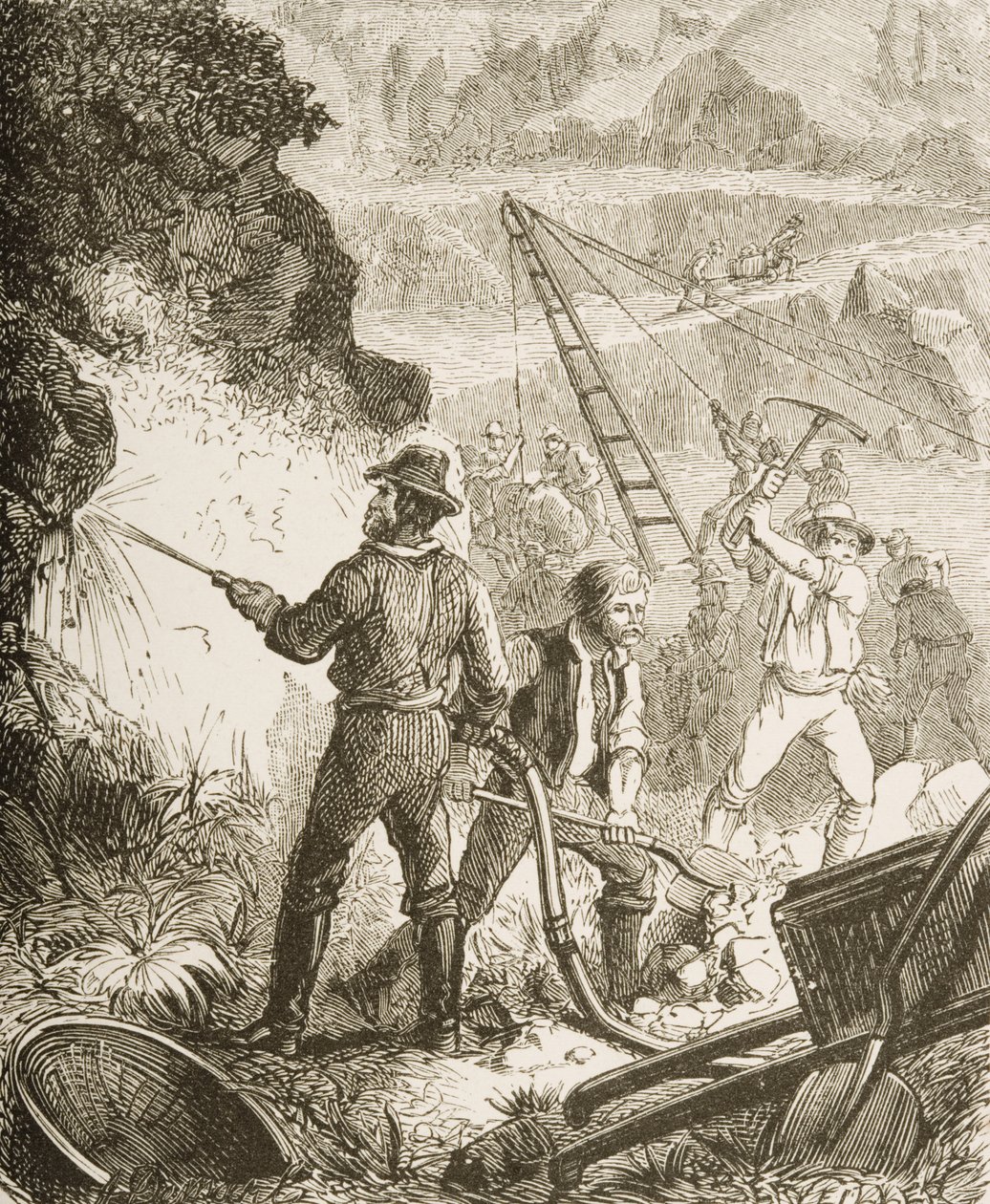 सिल्वर माइनिंग ऑपरेशन, नेवादा, सी .1870, द अमेरिकन ट्रैक्ट सोसाइटी, 1876 द्वारा प्रकाशित द्वारा अंग्रेजी स्कूल