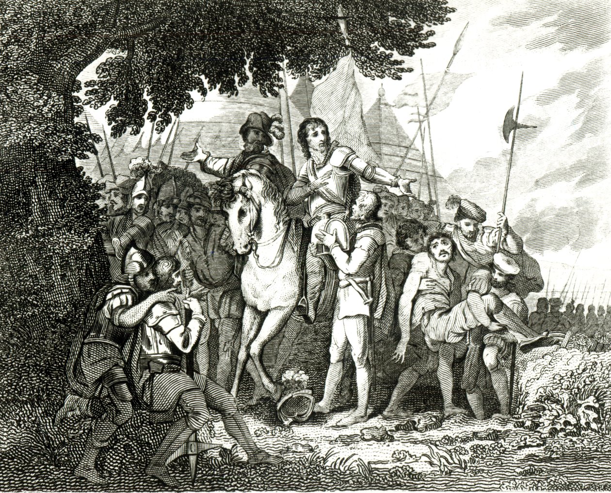 सर फिलिप सिडनी की दयालुता एक सैनिक के लिए, 1815 द्वारा अंग्रेजी स्कूल