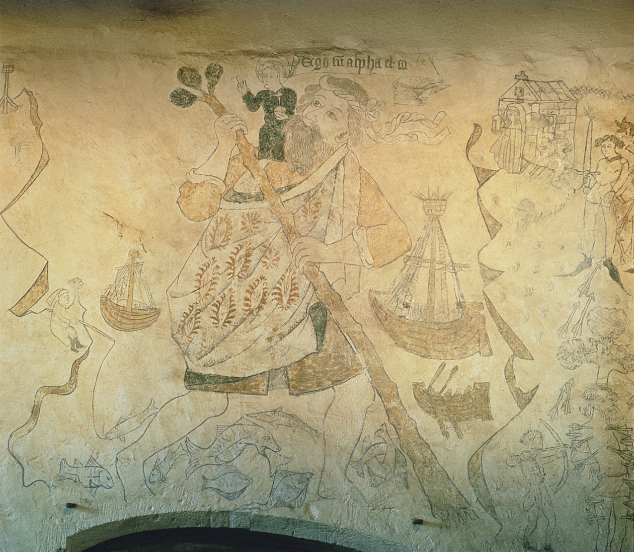 सेंट क्रिस्टोफर, c.1440 (दीवार पेंटिंग) द्वारा अंग्रेजी स्कूल