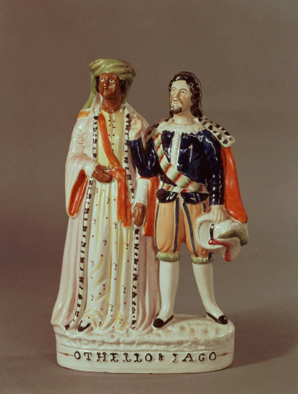 ओथेलो और इगो के स्टैफोर्डशायर का आंकड़ा, c.1858 (सिरेमिक) द्वारा अंग्रेजी स्कूल
