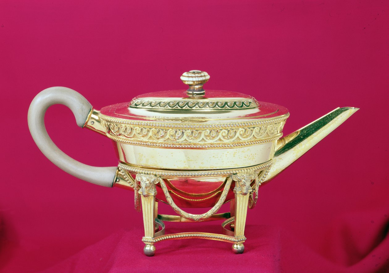 फ़ेबेलबर्ग और गिल्बर्ट द्वारा चायदानी और स्टैंड, 1784 (पार्सल गिल्ट) द्वारा अंग्रेजी स्कूल
