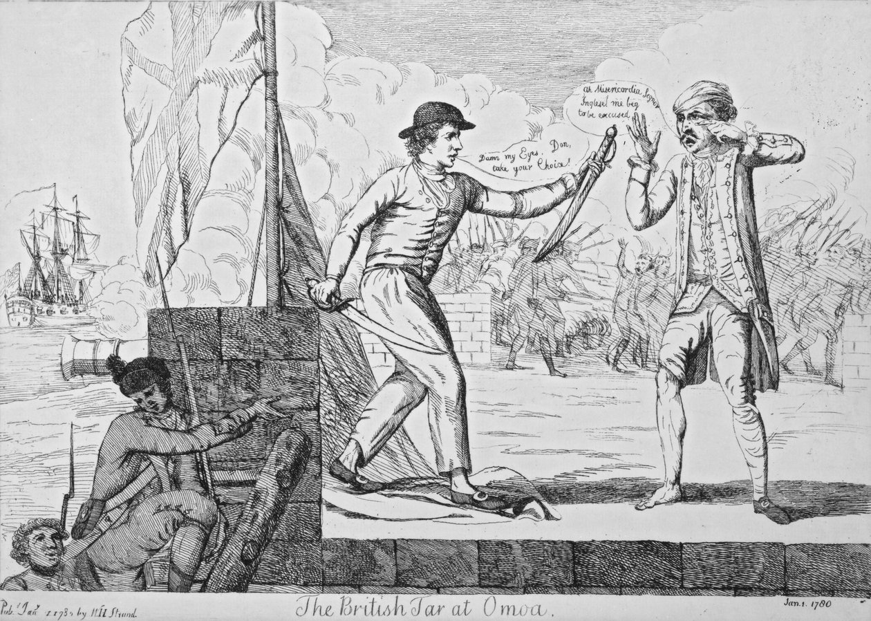 ओमोआ, 1780 में ब्रिटिश टार द्वारा अंग्रेजी स्कूल