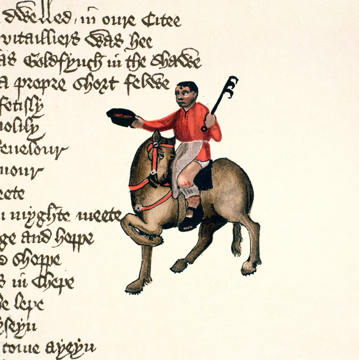 कुक, द कैंटरबरी टेल्स का विस्तार, ज्योफ्री चौसर (c.1342-1400) द्वारा एल्समेरे पांडुलिपि, फेससिमिल संस्करण, 1911 द्वारा अंग्रेजी स्कूल