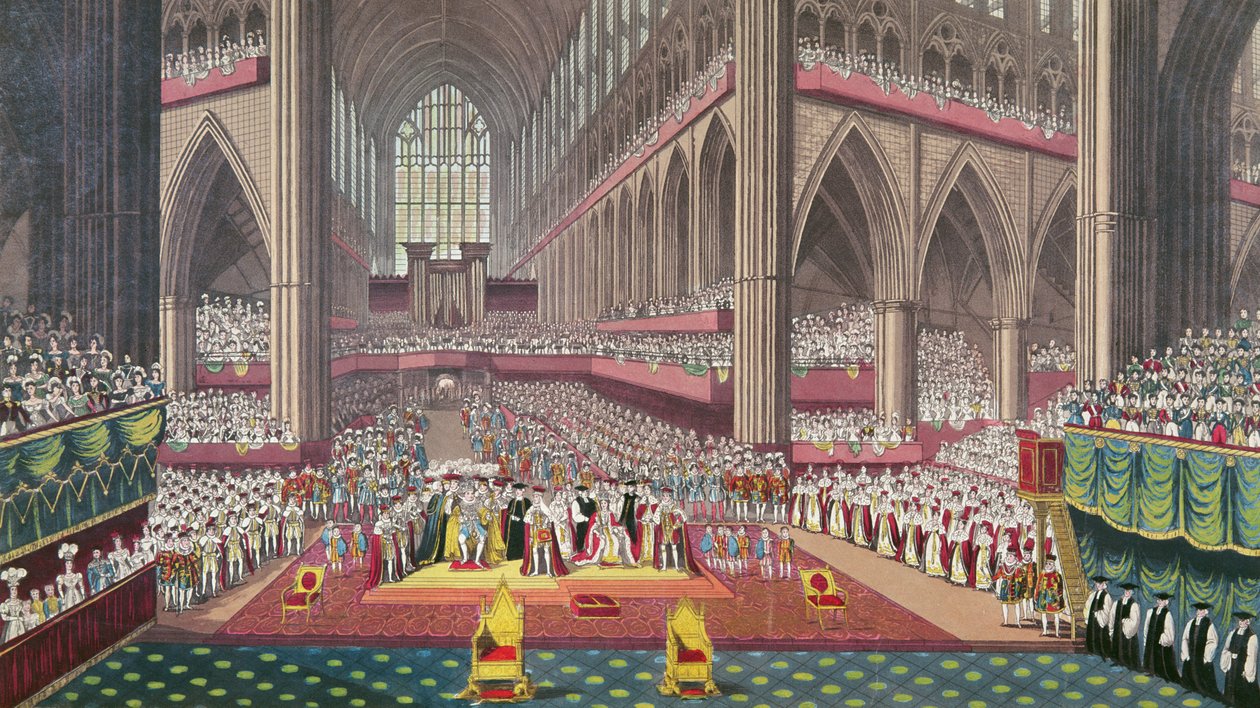 राजा विलियम चतुर्थ और रानी एडिलेड का राज्याभिषेक, 1831 द्वारा अंग्रेजी स्कूल