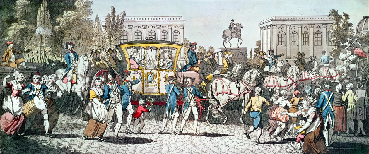 लुई XVI (1754-93) का प्रवेश पेरिस में 6 अक्टूबर 1789 को हुआ द्वारा अंग्रेजी स्कूल