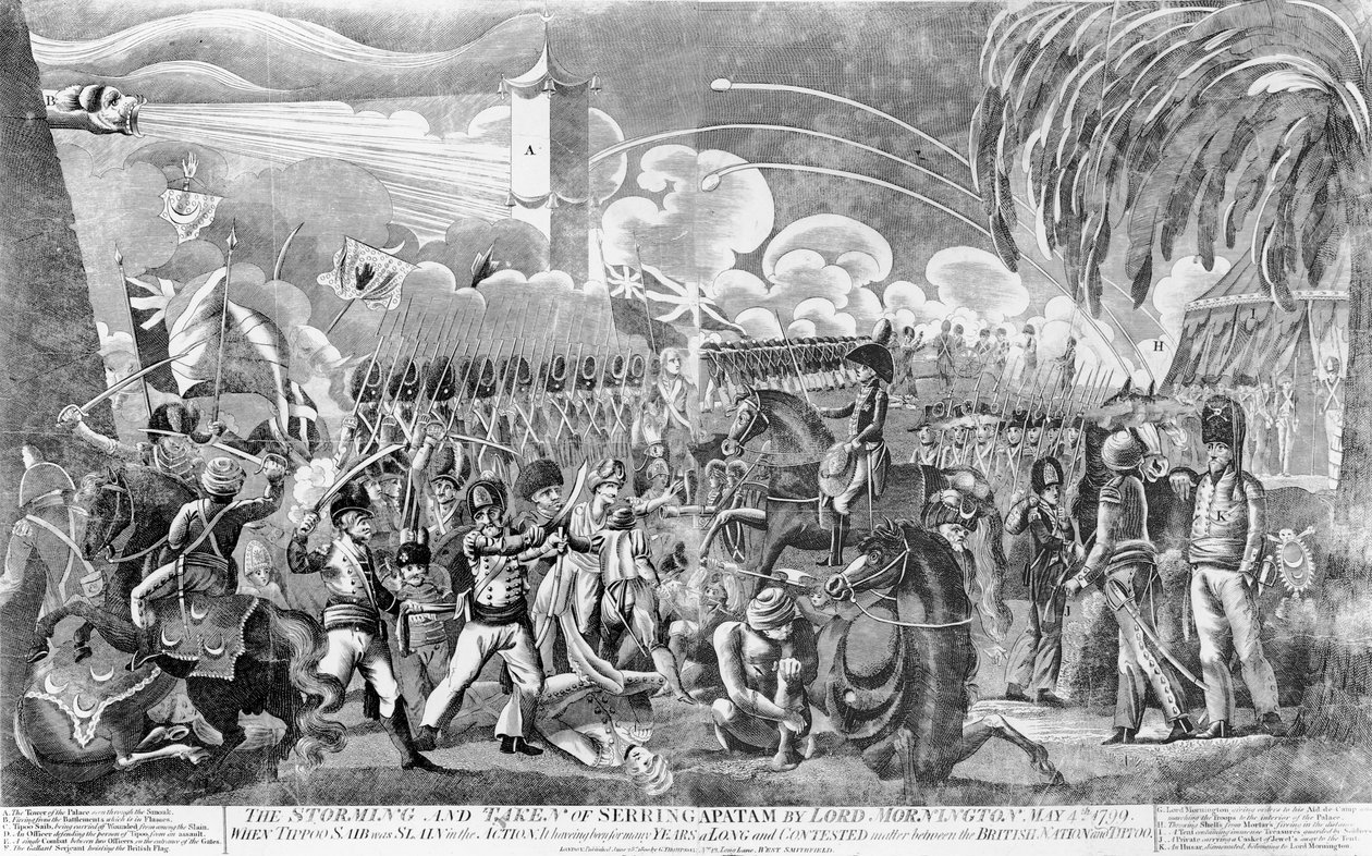 लॉर्ड मार्निंगटन, 4 मई 1799, पब द्वारा स्ट्रैपिंग एंड कैप्चर ऑफ सेरिंगटम जी। थॉम्पसन द्वारा, 1800 द्वारा अंग्रेजी स्कूल