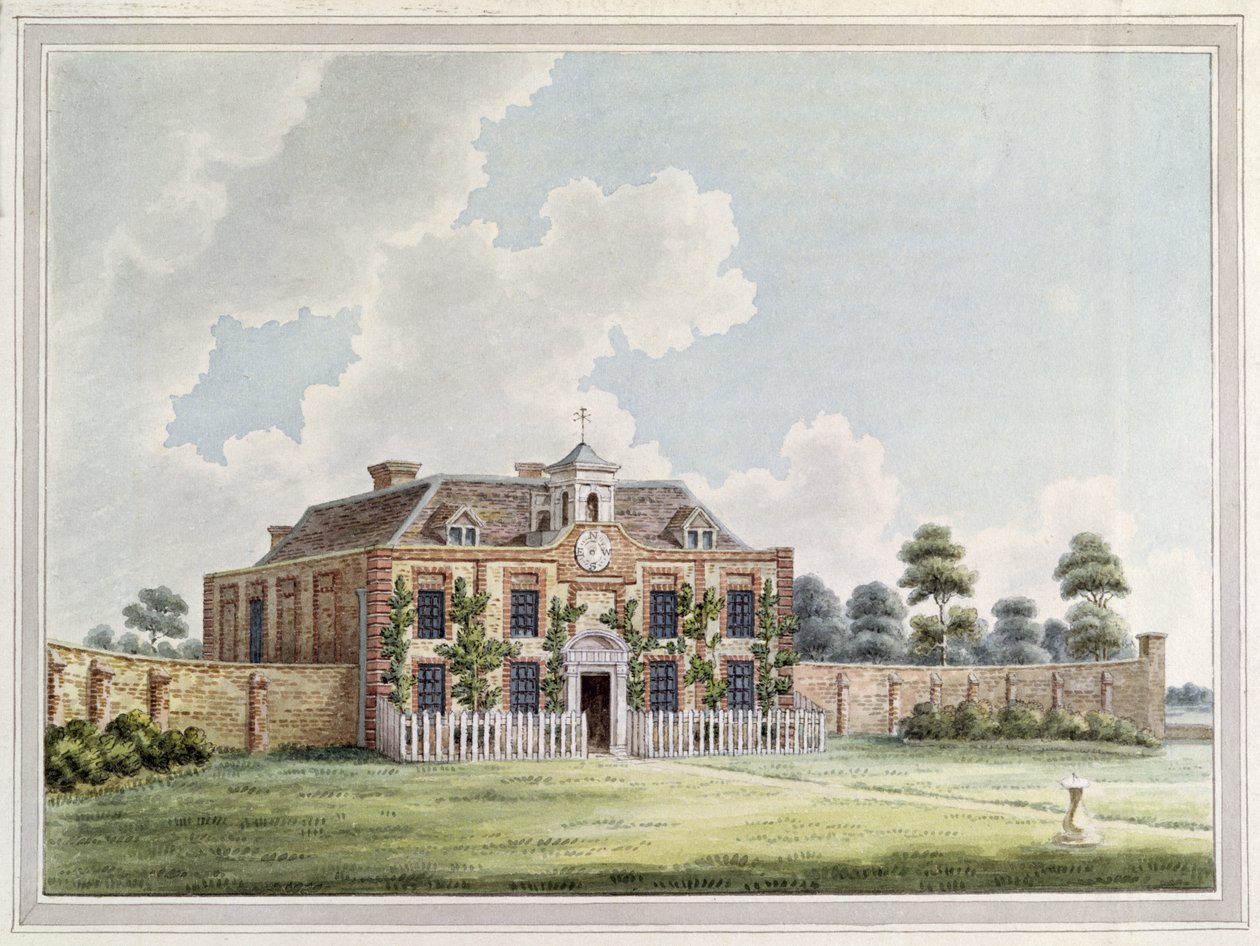डावले हाउस, हर्लिंगटन, मिडलसेक्स, c.1820 (रंग उत्कीर्णन) का दृश्य द्वारा अंग्रेजी स्कूल