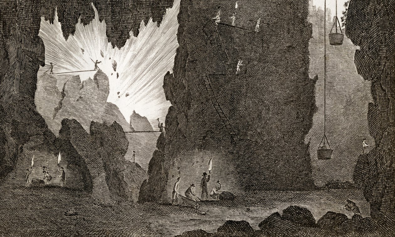 लौह खदान का दृश्य, c.1783 द्वारा अंग्रेजी स्कूल