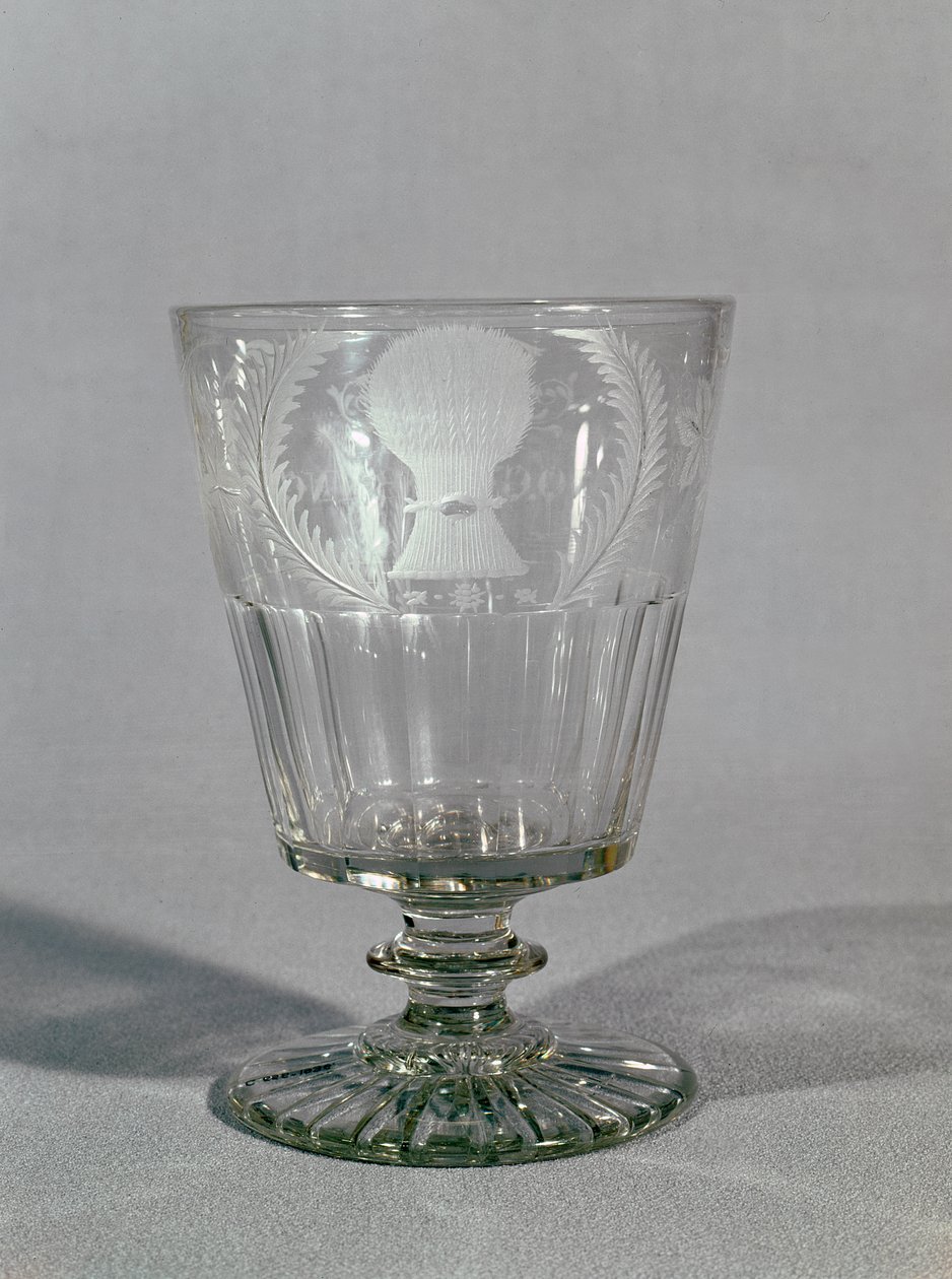 व्हील-एनग्रेव्ड गोब्लेट, c.1800-25 (ग्लास) द्वारा अंग्रेजी स्कूल
