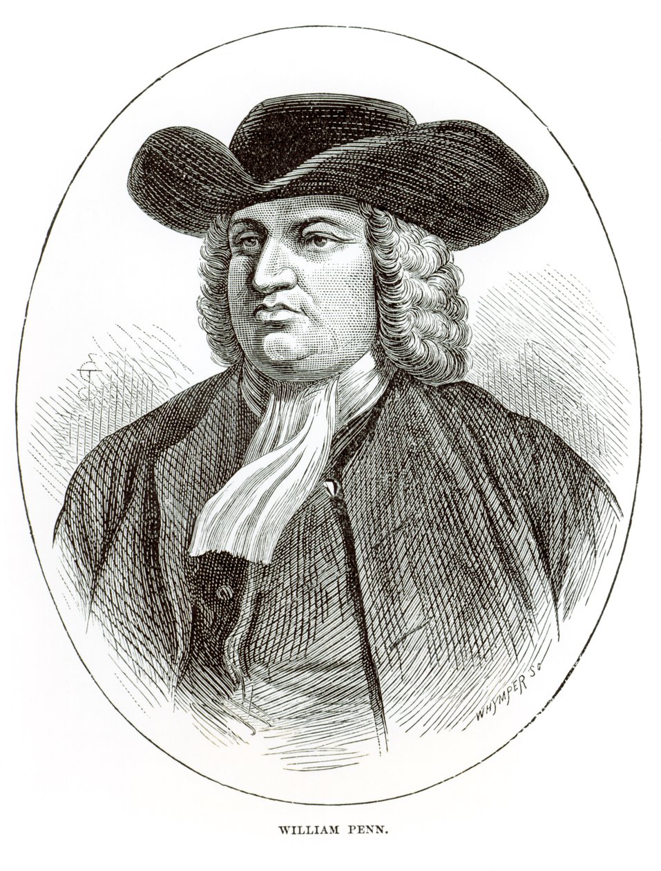 विलियम पेन (1644-1718) जोशिया वुड व्हिम्पर द्वारा उत्कीर्ण (1813-1903) द्वारा अंग्रेजी स्कूल