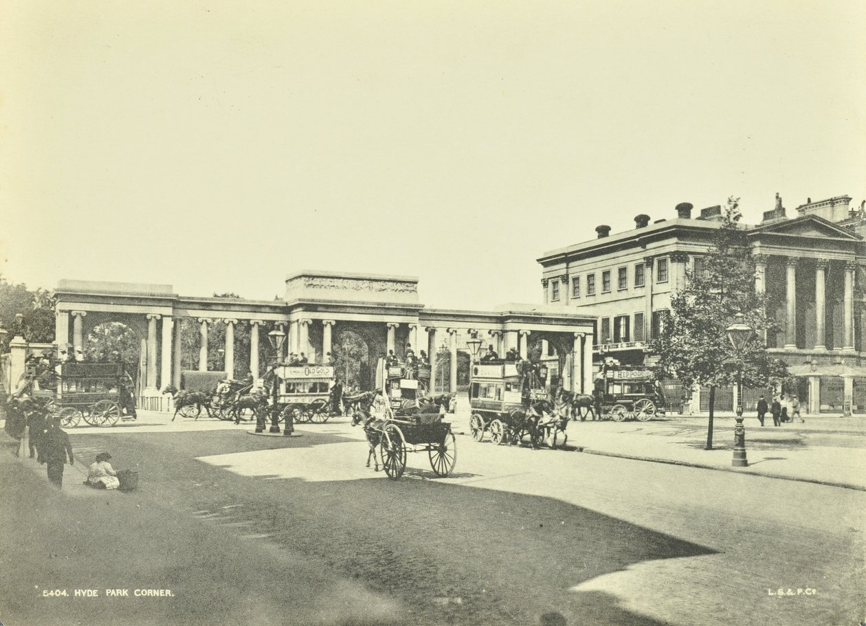 हाइड पार्क कॉर्नर, वेस्टमिंस्टर एलबी: उत्तर की ओर, 1896 द्वारा अंग्रेजी फोटोग्राफर