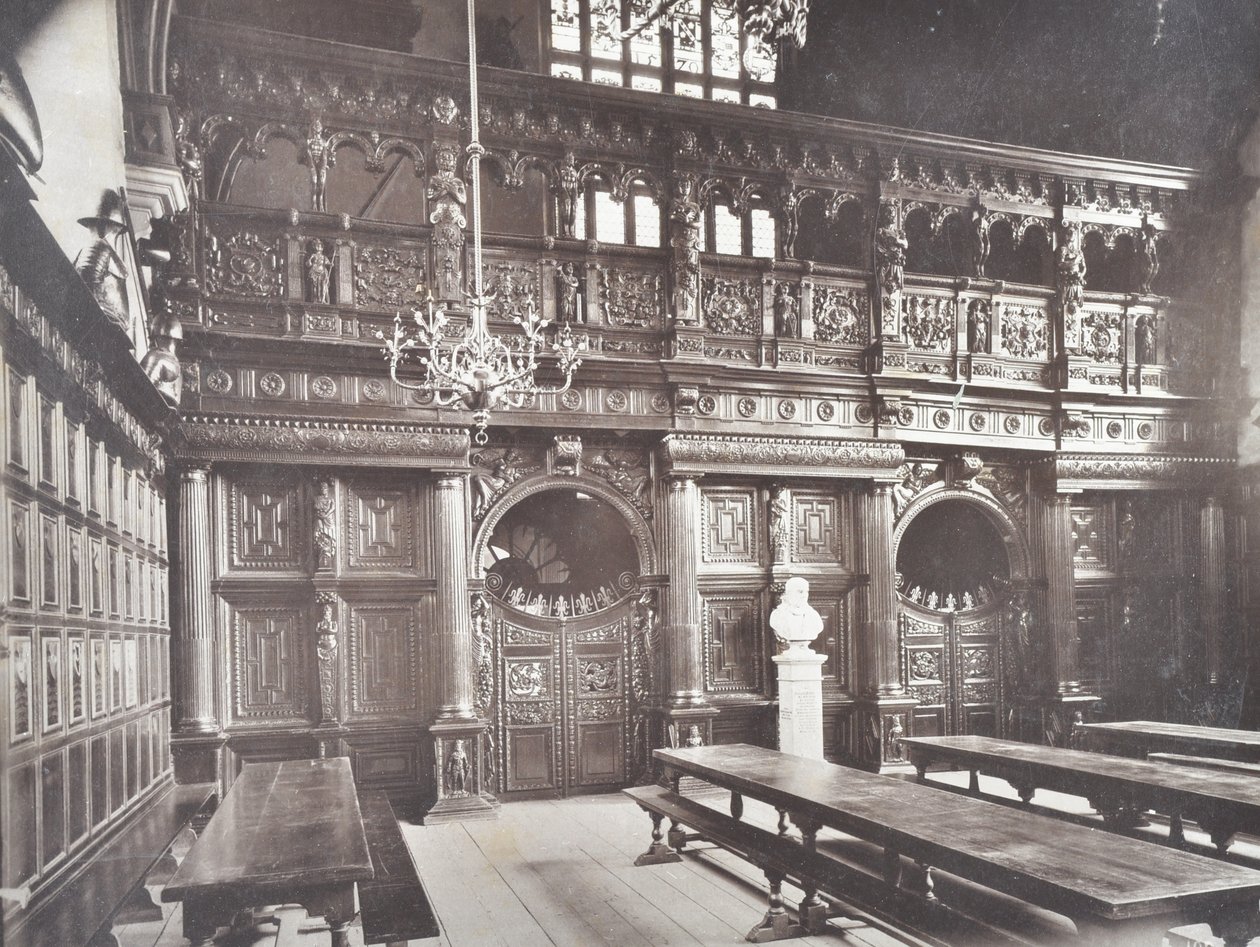 मध्य मंदिर हॉल का दृश्य, लंदन, 1885 द्वारा अंग्रेजी फोटोग्राफर
