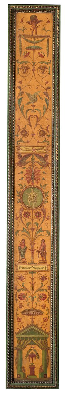 जॉर्ज III शैली का बोफ्रंट बुककेस, c.1880 (पार्सल-गिल्ट, हरा और पॉलीक्रोम-पेंट वाली लकड़ी) द्वारा अंग्रेजी स्कूल