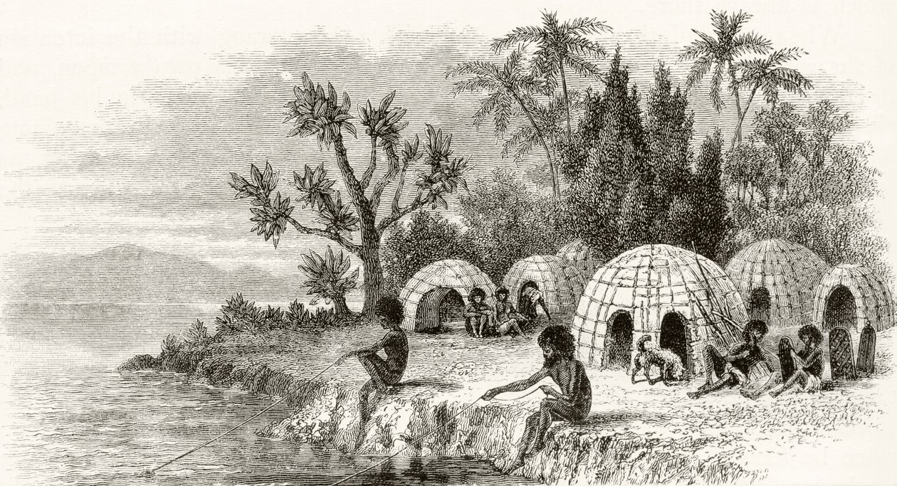 क्वींसलैंड में एक मूल निवासी, C.1880, हावर्ड विलोबी द्वारा &39;ऑस्ट्रेलियन पिक्चर्स&39; से, धार्मिक ट्रैक्ट सोसायटी, लंदन, 1886 द्वारा प्रकाशित द्वारा अंग्रेजी स्कूल