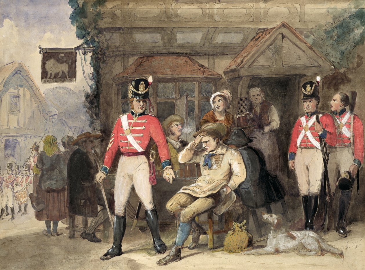 राजा के लिए एक शिलिंग, 1812 (कागज पर wc) द्वारा अंग्रेजी स्कूल