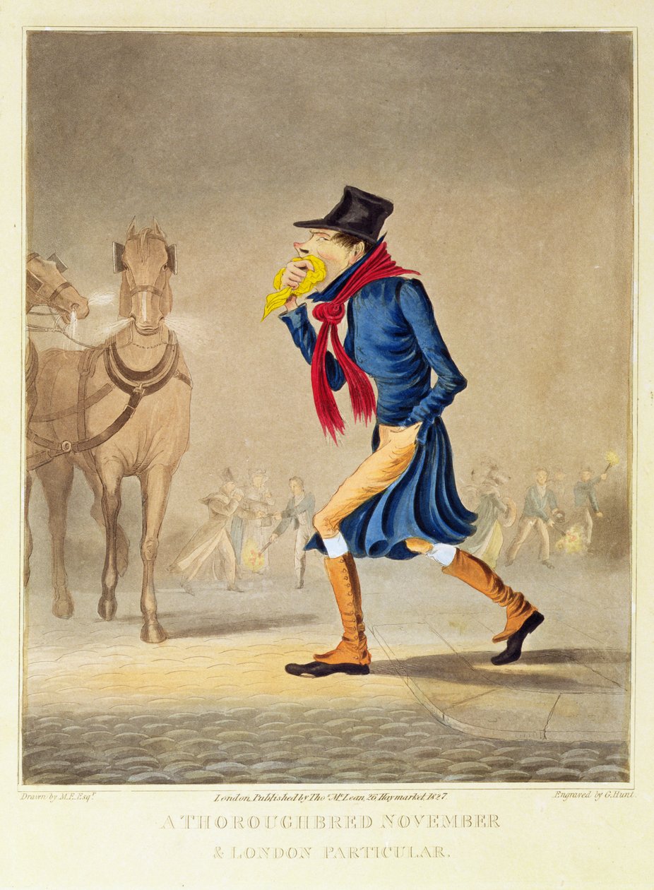 ए थर्सोफ्रेड नवंबर और लंदन पर्टिकुलर, पब। टी। मैकलीन द्वारा, 1827 द्वारा अंग्रेजी स्कूल