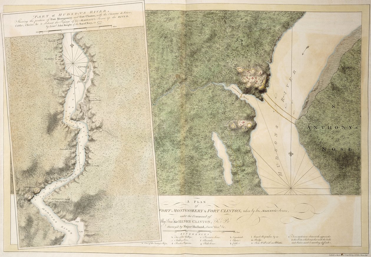 फोर्ट मोंटगोमरी एंड फोर्ट क्लिंटन की एक योजना, 1774-1779 द्वारा अंग्रेजी स्कूल