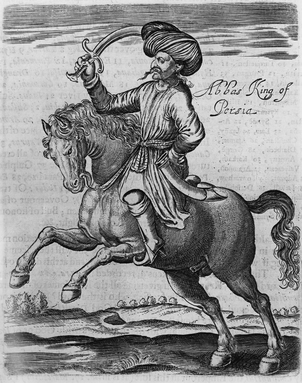 सर थॉमस हर्बर्ट, 1634 (उत्कीर्णन) द्वारा फारस के अब्बास राजा, &39;अफरीक और एशिया में यात्रा के कुछ वर्षों&39; का चित्रण द्वारा अंग्रेजी स्कूल