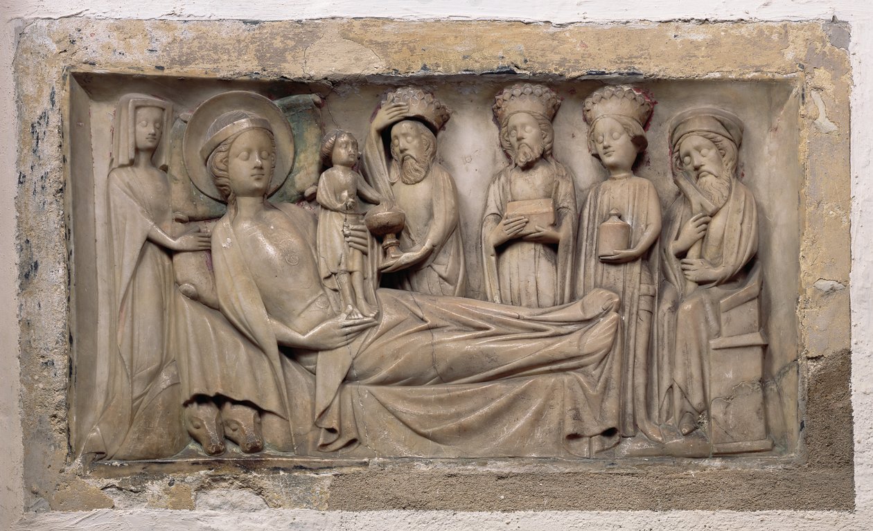 Magi की आराधना, c.1350 (एलाबस्टर) द्वारा अंग्रेजी स्कूल