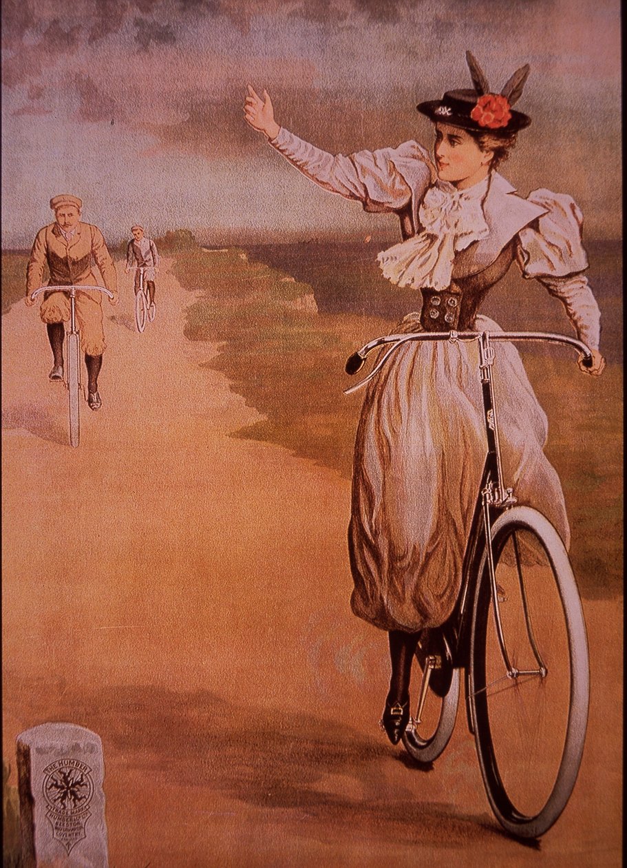 हंबर साइकिल के लिए विज्ञापन, c.1898 (कलर लिथो) द्वारा अंग्रेजी स्कूल