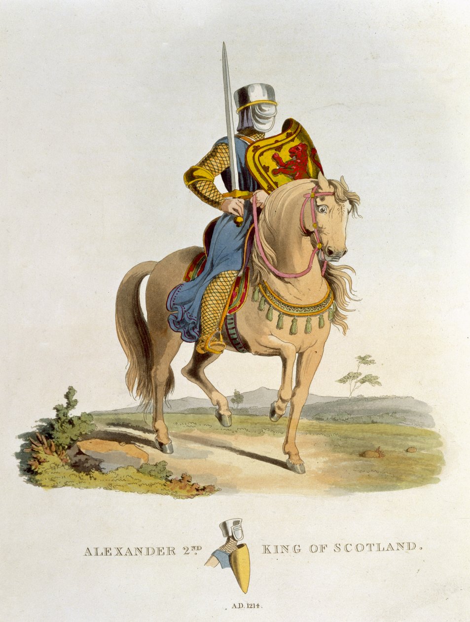अलेक्जेंडर द्वितीय, स्कॉटलैंड के राजा (1198-1249) 1214, सैम्युअल रश मैरिक द्वारा 1824 में प्राचीन कवच से द्वारा अंग्रेजी स्कूल