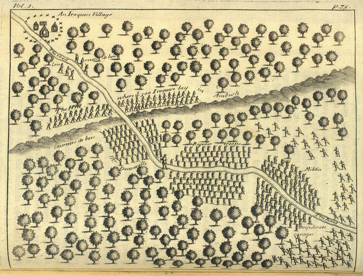 इरोकैसे गांव, 1703 द्वारा अंग्रेजी स्कूल