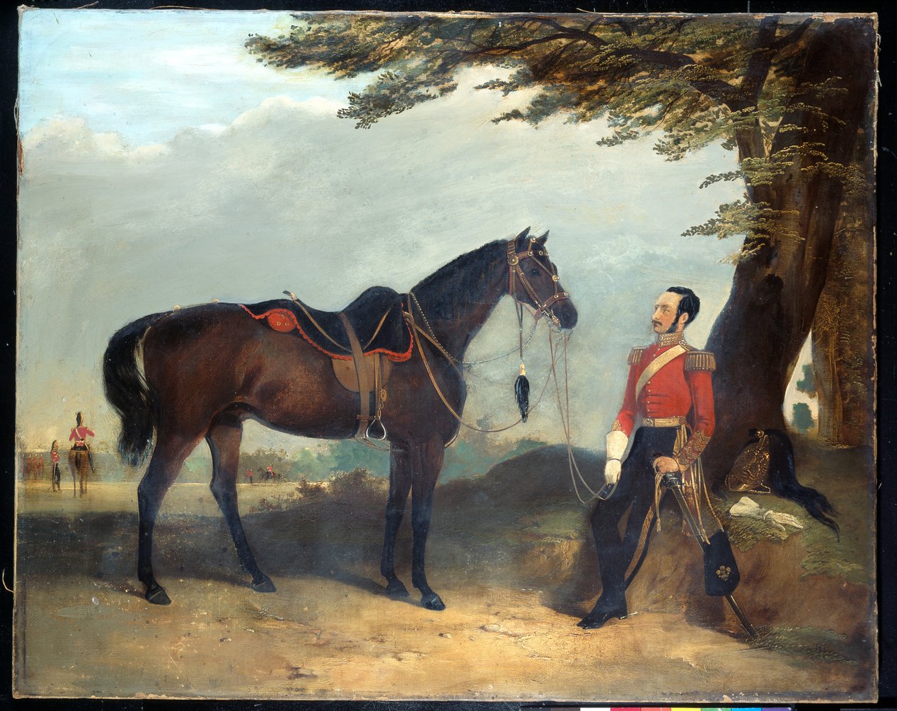 ड्रैगून गार्ड्स की तीसरी रेजिमेंट का एक अज्ञात अधिकारी, c.1850 द्वारा अंग्रेजी स्कूल