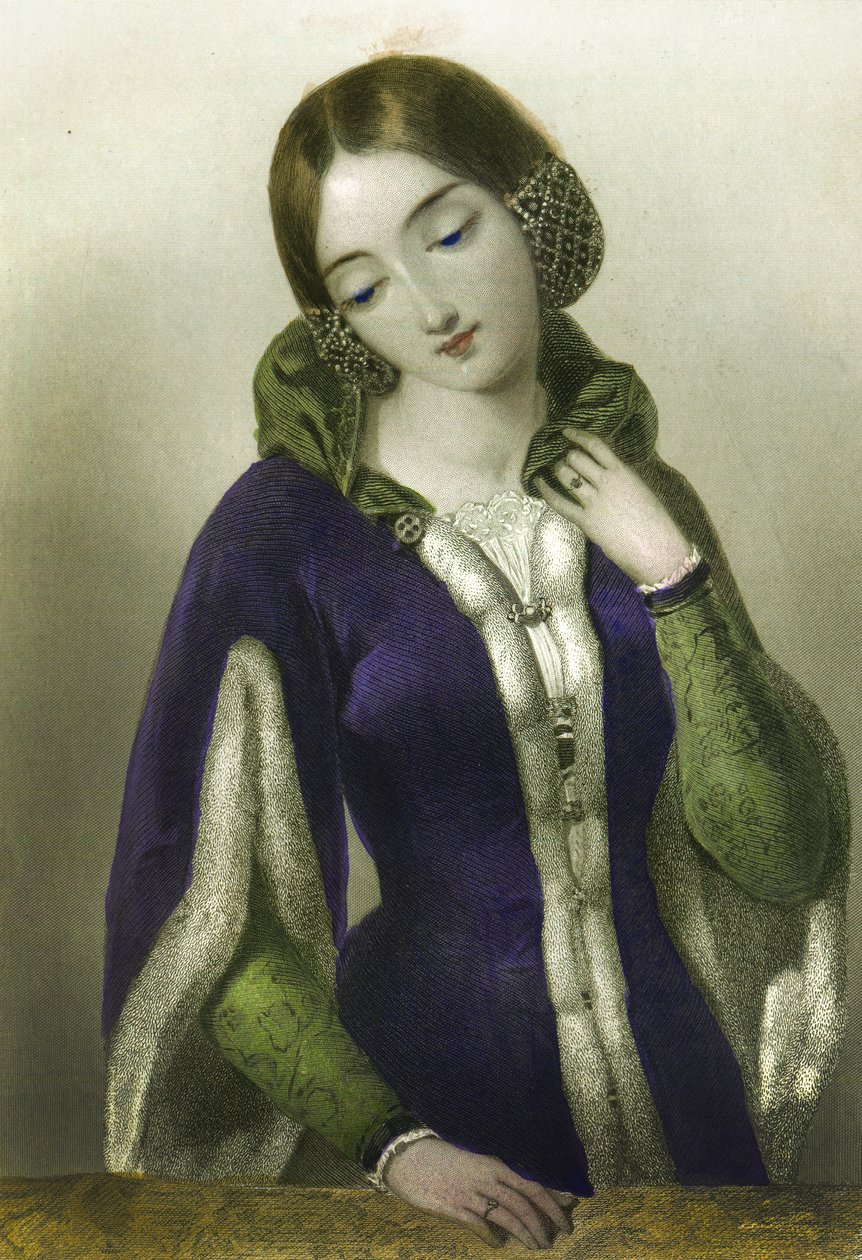 एनी बोहेमिया, क्वीन टू रिचर्ड II, हेनरी जी। बोहन द्वारा मुद्रित, 1856 द्वारा अंग्रेजी स्कूल