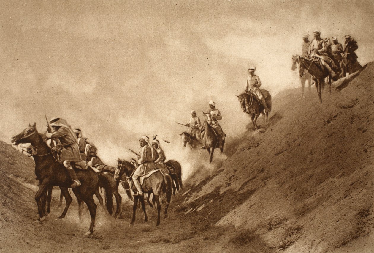 अरब माउंटेड पुलिस ने 1914-19 में एक प्राचीन नहर के सूखे बिस्तर को पार करने में ब्रिटिशों की मदद की द्वारा अंग्रेजी स्कूल
