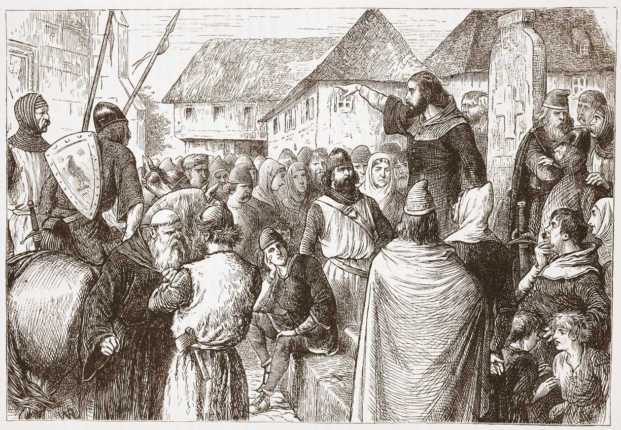 ब्रेशिया उपदेश का अर्नोल्ड, जेम्स एइटकेन वायली (1808-1890), पब द्वारा प्रोटेस्टेंटवाद के इतिहास से चित्रण। 1878 द्वारा अंग्रेजी स्कूल
