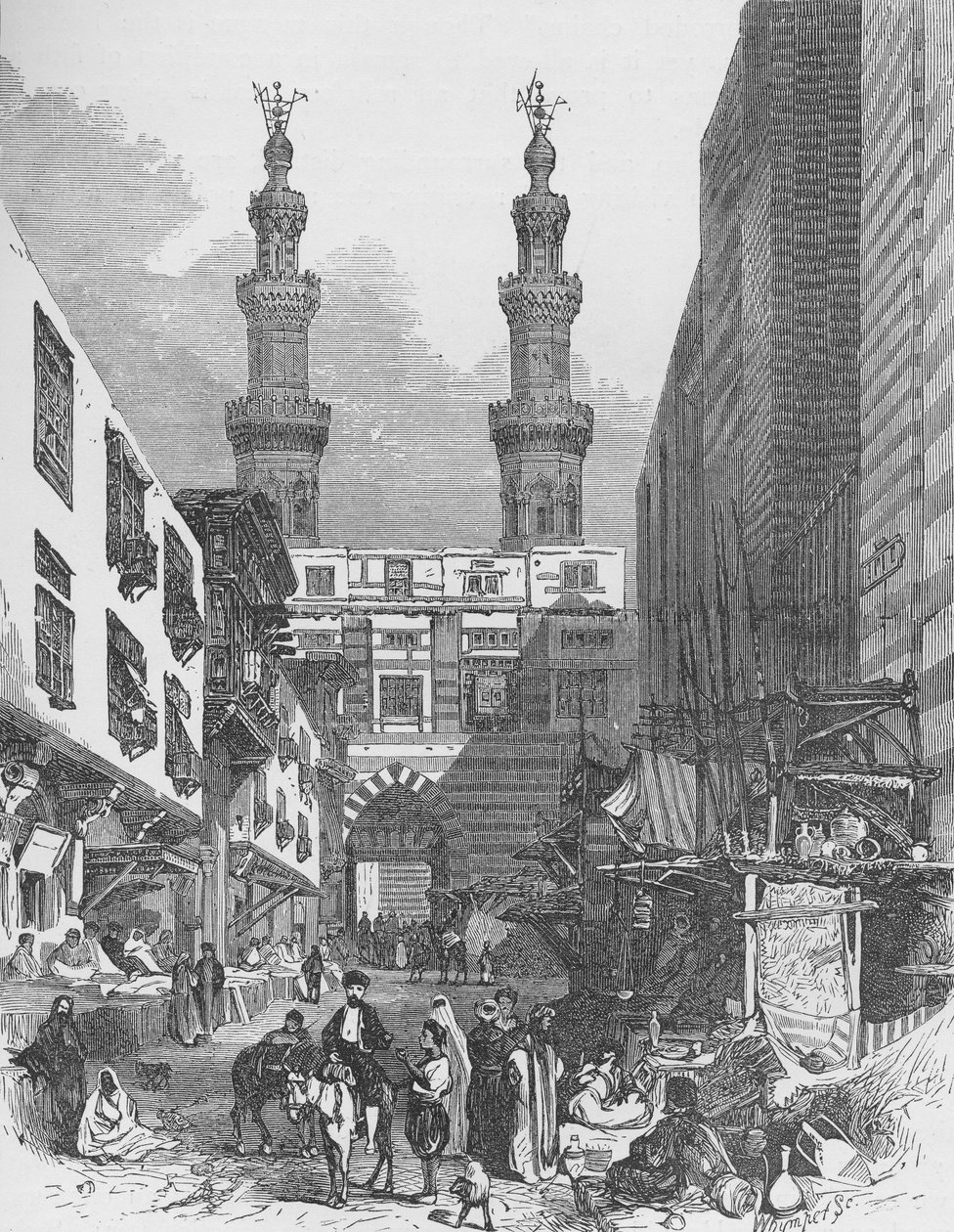 बाब एल-मुतावेली, काहिरा, जोशिया वुड व्हिम्पर द्वारा उत्कीर्ण (1813-1903) द्वारा अंग्रेजी स्कूल