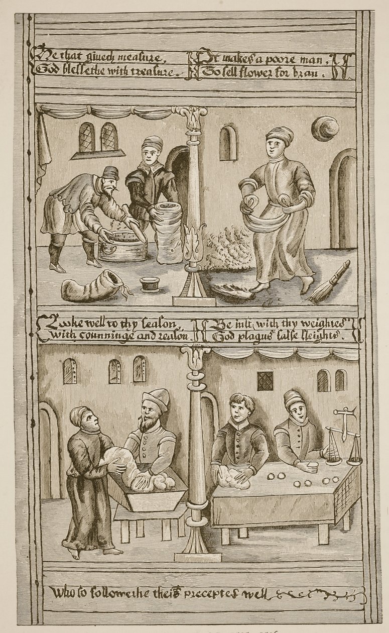 बेकर्स ऑफ यॉर्क, 1595-1596 (सीपिया फोटो) द्वारा अंग्रेजी स्कूल