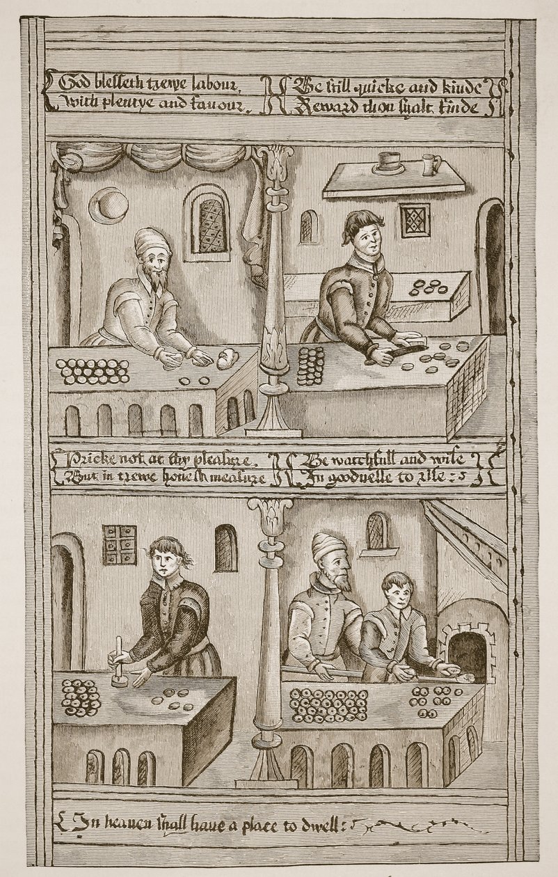 बेकर्स ऑफ यॉर्क, 1595-1596 (सीपिया फोटो) द्वारा अंग्रेजी स्कूल
