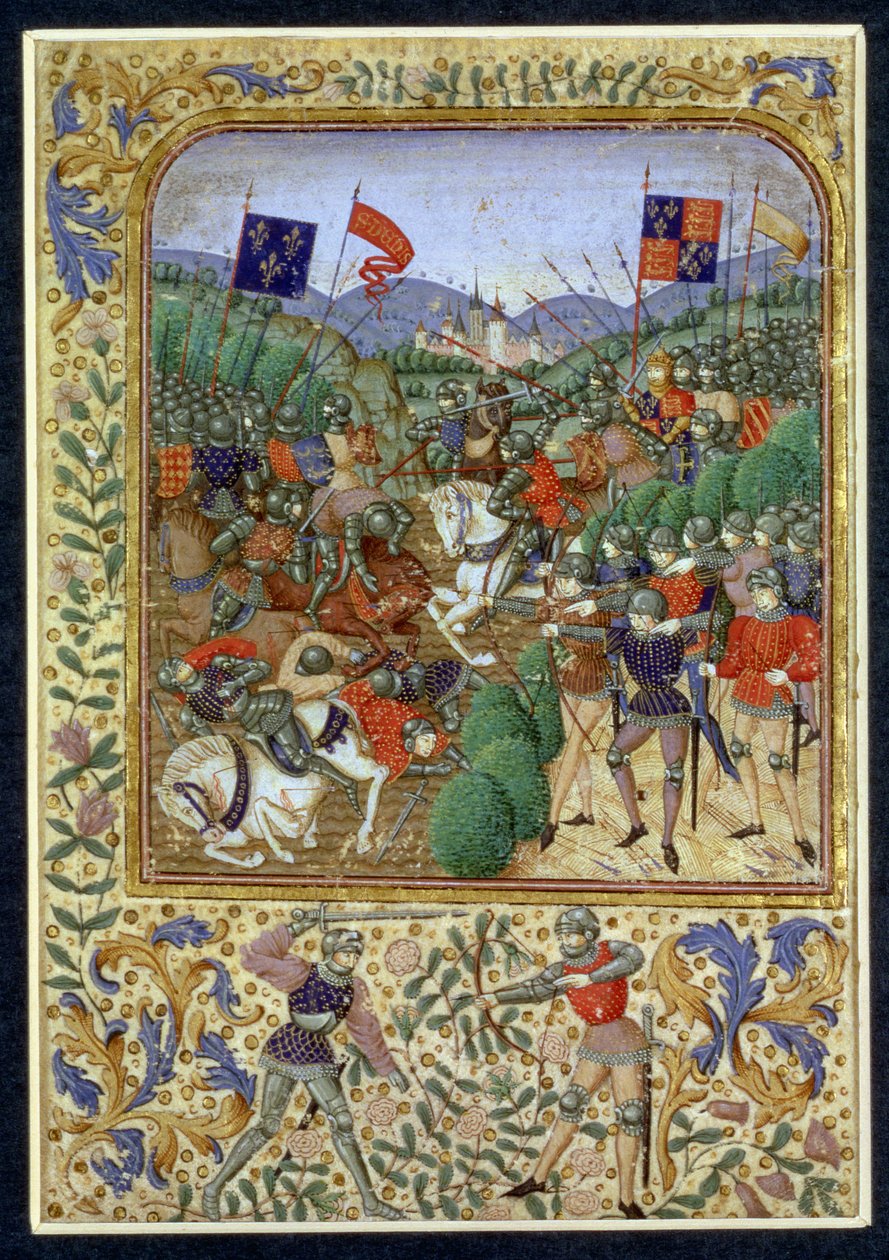 Agincourt की लड़ाई, 25 अक्टूबर 1415 (कागज पर wc) द्वारा अंग्रेजी स्कूल