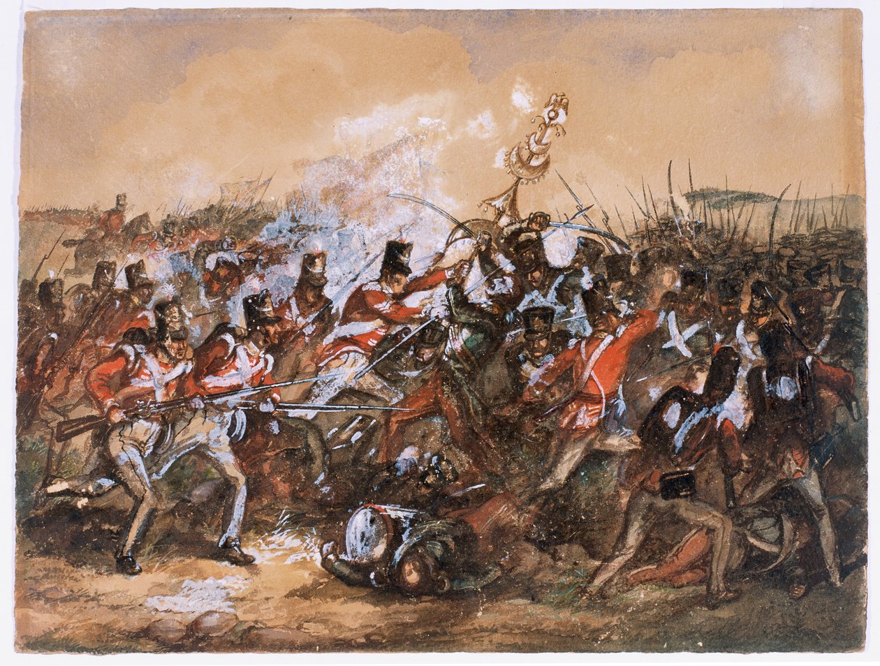 सलामांका की लड़ाई, 1812 (कागज पर wc) द्वारा अंग्रेजी स्कूल