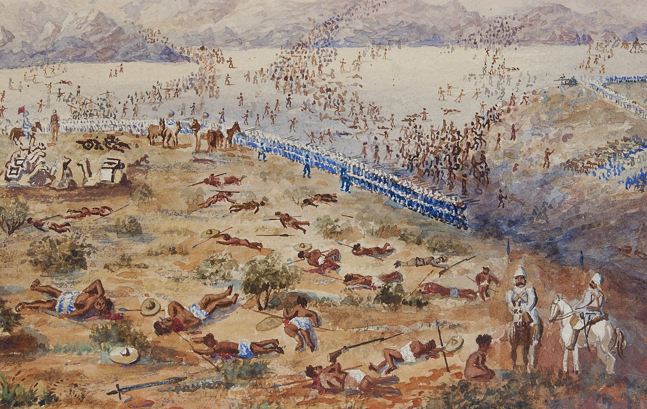 तमई की लड़ाई, 1884 द्वारा अंग्रेजी स्कूल