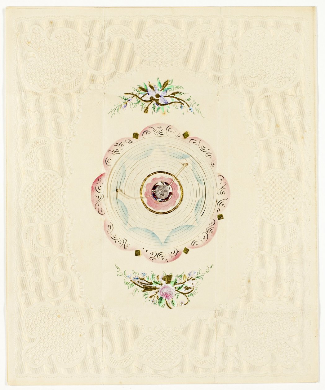 बी थिन, c.1830 (फीता सीमा के साथ रंगीन प्रिंट वैलेंटाइन) द्वारा अंग्रेजी स्कूल