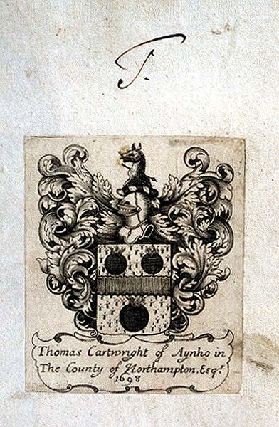 Aynho . के थॉमस कार्टराईट (1671-1748) की बुकप्लेट द्वारा अंग्रेजी स्कूल