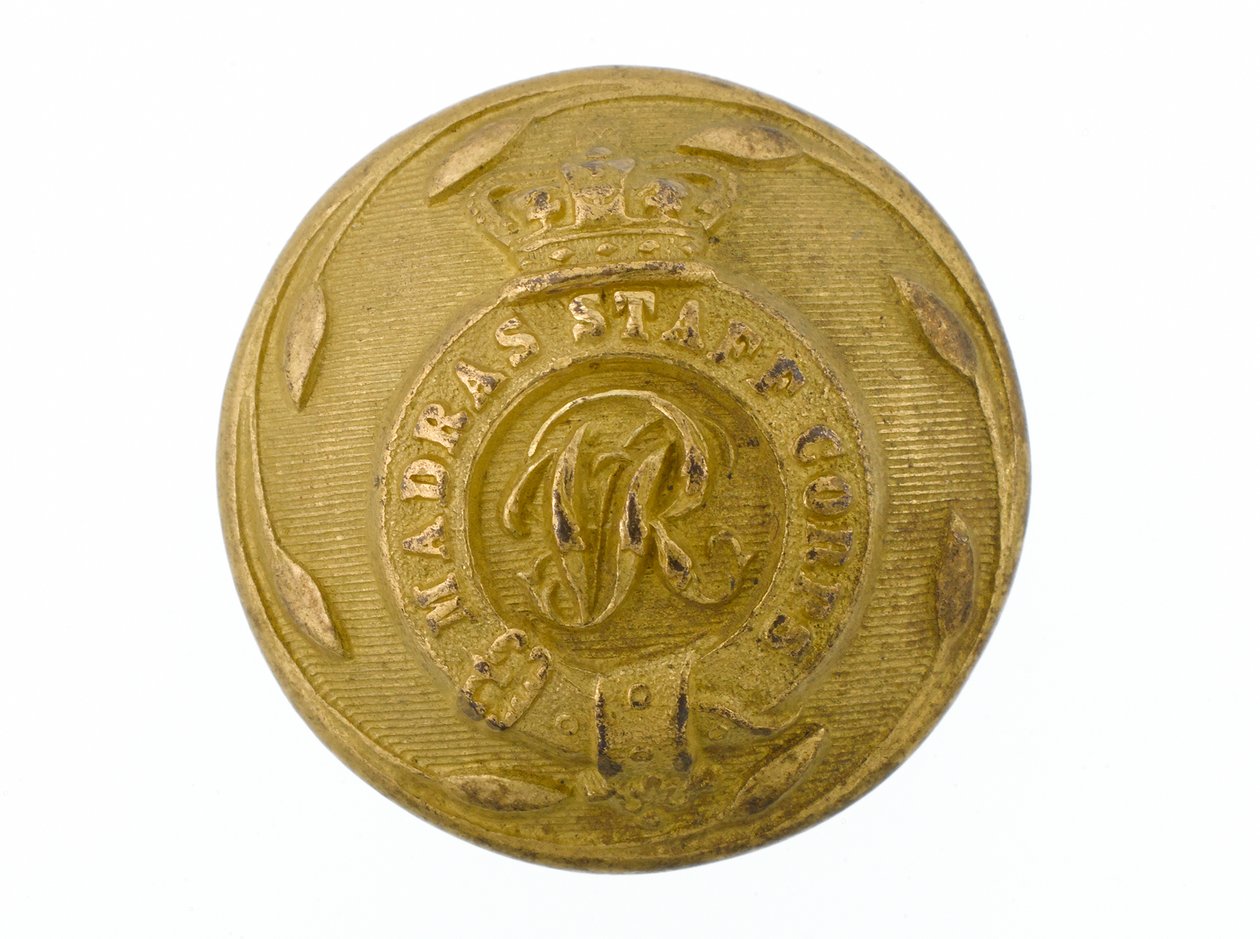 बटन, मद्रास स्टाफ कोर, 1861-1876। द्वारा अंग्रेजी स्कूल